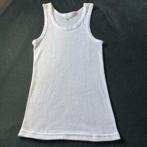 White Ribbed Soft Tank Top XS/S broken in